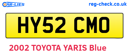 HY52CMO are the vehicle registration plates.
