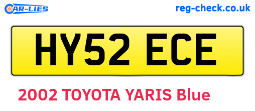 HY52ECE are the vehicle registration plates.