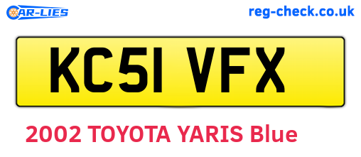 KC51VFX are the vehicle registration plates.
