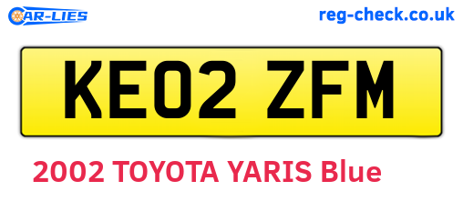 KE02ZFM are the vehicle registration plates.