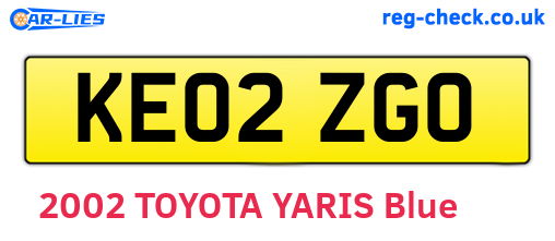 KE02ZGO are the vehicle registration plates.