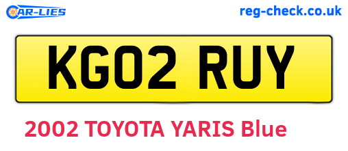 KG02RUY are the vehicle registration plates.