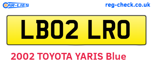 LB02LRO are the vehicle registration plates.