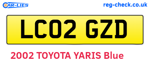LC02GZD are the vehicle registration plates.