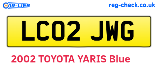 LC02JWG are the vehicle registration plates.