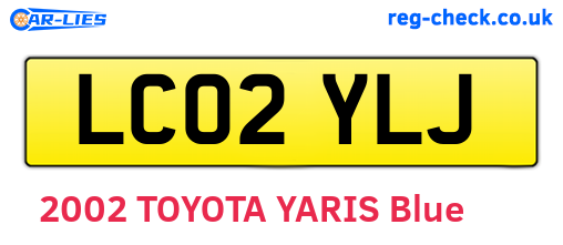 LC02YLJ are the vehicle registration plates.
