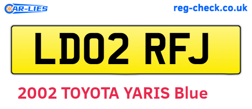LD02RFJ are the vehicle registration plates.