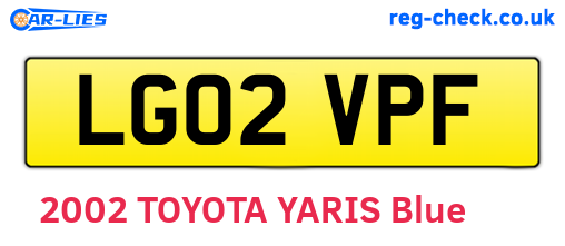LG02VPF are the vehicle registration plates.