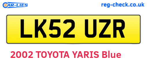 LK52UZR are the vehicle registration plates.