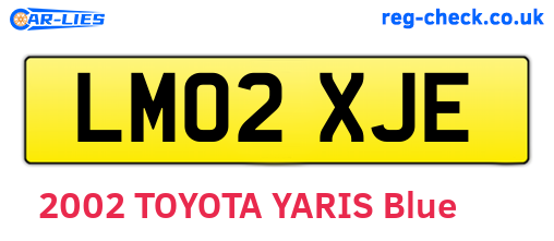 LM02XJE are the vehicle registration plates.