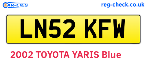 LN52KFW are the vehicle registration plates.