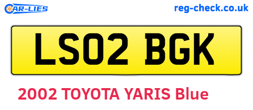 LS02BGK are the vehicle registration plates.