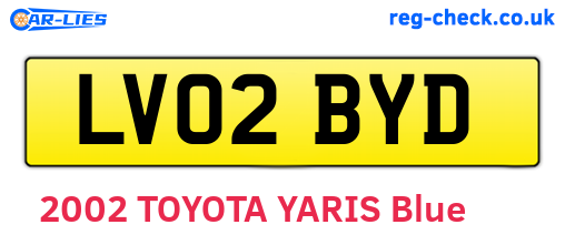 LV02BYD are the vehicle registration plates.