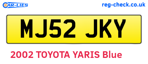 MJ52JKY are the vehicle registration plates.