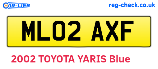 ML02AXF are the vehicle registration plates.