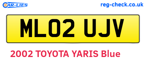 ML02UJV are the vehicle registration plates.
