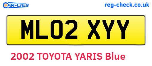 ML02XYY are the vehicle registration plates.