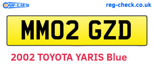 MM02GZD are the vehicle registration plates.