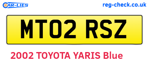 MT02RSZ are the vehicle registration plates.