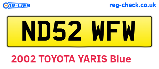 ND52WFW are the vehicle registration plates.