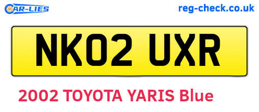 NK02UXR are the vehicle registration plates.