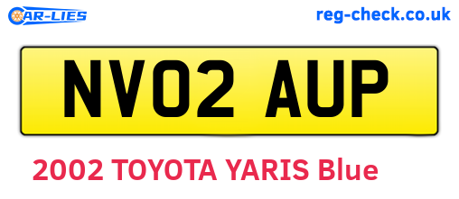 NV02AUP are the vehicle registration plates.