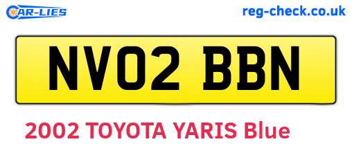 NV02BBN are the vehicle registration plates.