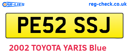 PE52SSJ are the vehicle registration plates.