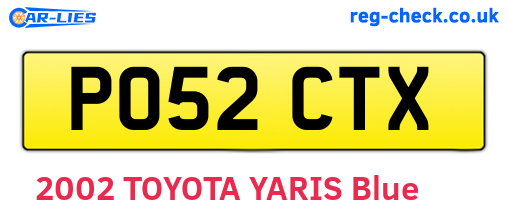 PO52CTX are the vehicle registration plates.