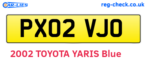 PX02VJO are the vehicle registration plates.