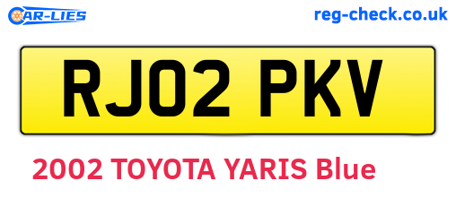 RJ02PKV are the vehicle registration plates.