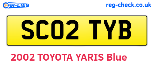 SC02TYB are the vehicle registration plates.