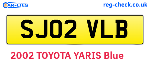 SJ02VLB are the vehicle registration plates.