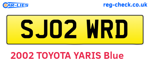 SJ02WRD are the vehicle registration plates.