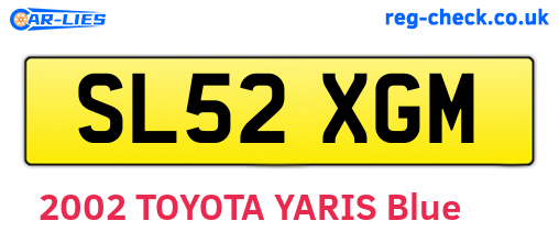 SL52XGM are the vehicle registration plates.