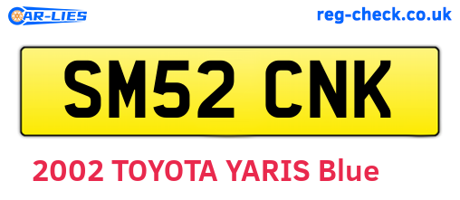 SM52CNK are the vehicle registration plates.