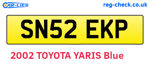 SN52EKP are the vehicle registration plates.