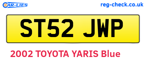 ST52JWP are the vehicle registration plates.