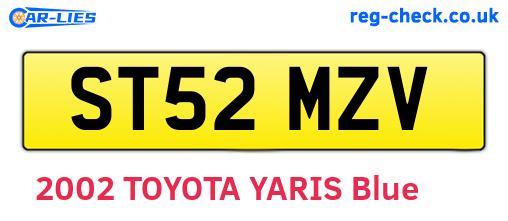 ST52MZV are the vehicle registration plates.