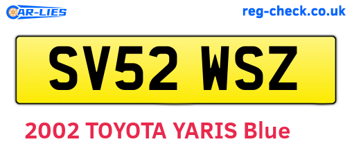 SV52WSZ are the vehicle registration plates.