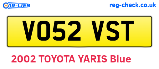 VO52VST are the vehicle registration plates.