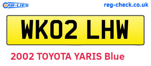 WK02LHW are the vehicle registration plates.
