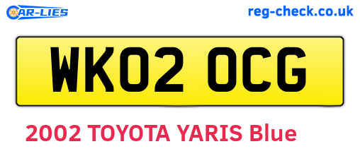 WK02OCG are the vehicle registration plates.