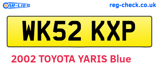 WK52KXP are the vehicle registration plates.