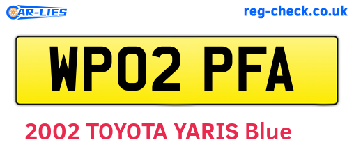 WP02PFA are the vehicle registration plates.