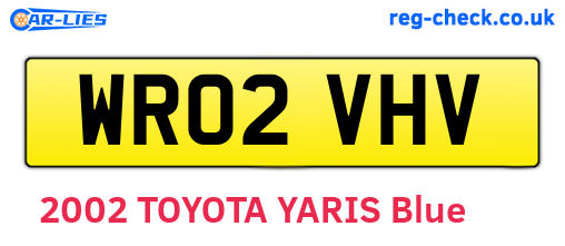 WR02VHV are the vehicle registration plates.