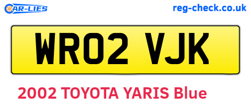 WR02VJK are the vehicle registration plates.
