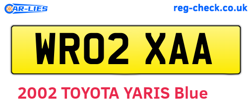 WR02XAA are the vehicle registration plates.