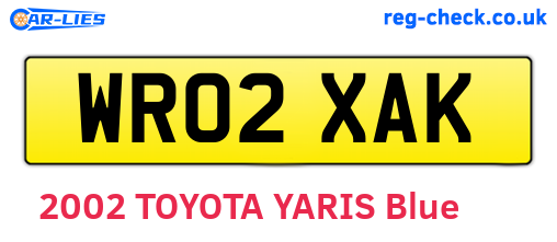 WR02XAK are the vehicle registration plates.
