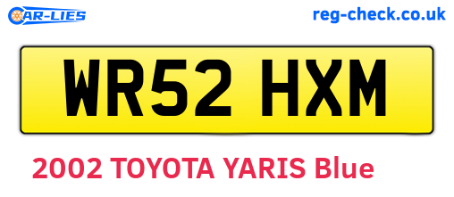 WR52HXM are the vehicle registration plates.